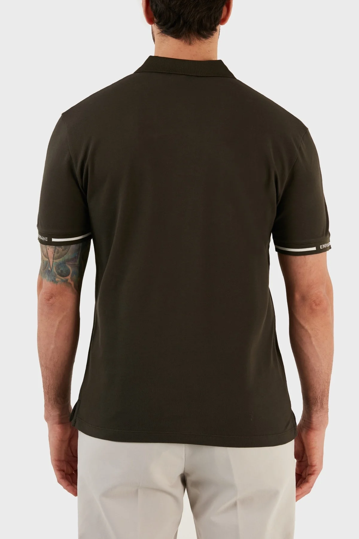 Emporio Armani Logolu % 100 Pamuk Polo Erkek T Shirt 6L1FD2 1JTKZ 0558 HAKİ - 5
