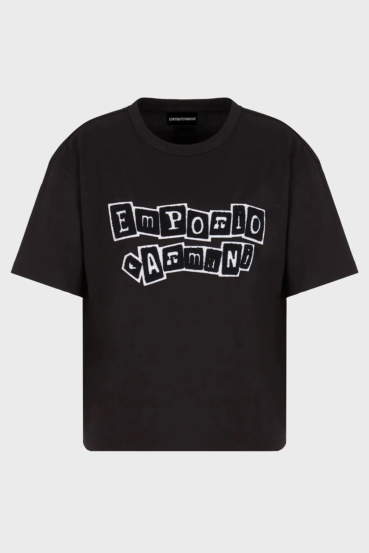 Emporio Armani Logolu % 100 Pamuk Regular Fit Bayan T Shirt 6D2T7H 2J4EZ 0999 SİYAH - 5