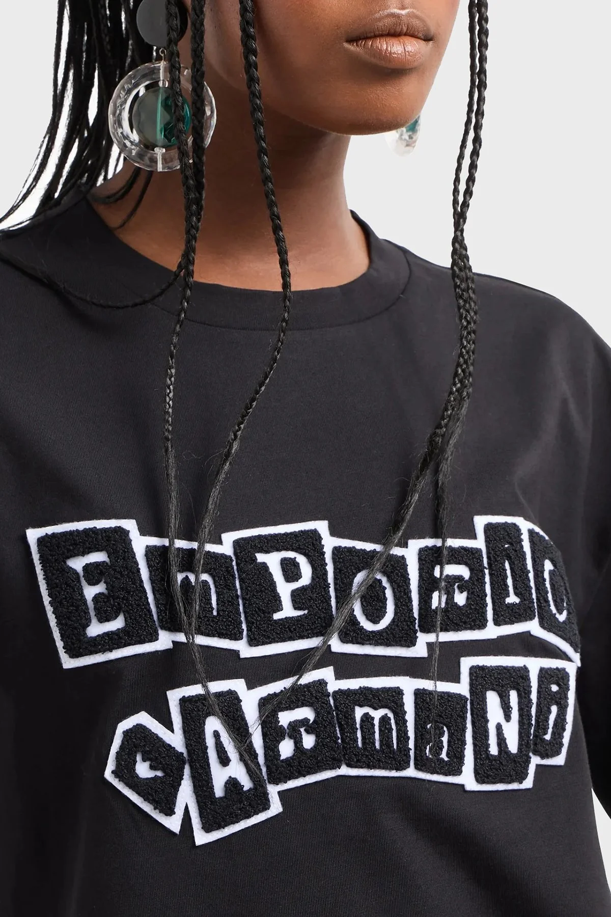 Emporio Armani Logolu % 100 Pamuk Regular Fit Kadın T Shirt 6D2T7H 2J4EZ 0999 SİYAH - 4