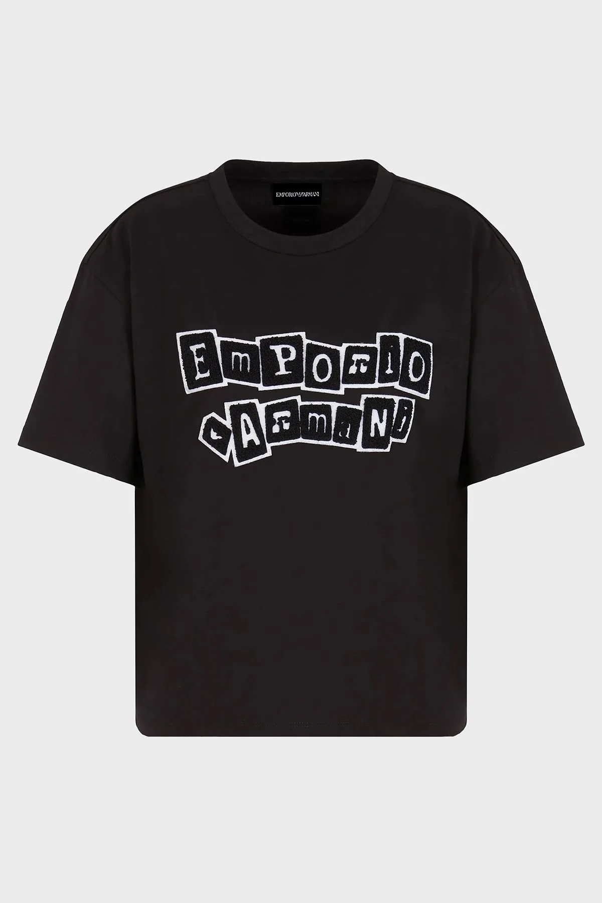 Emporio Armani Logolu % 100 Pamuk Regular Fit Kadın T Shirt 6D2T7H 2J4EZ 0999 SİYAH - 5