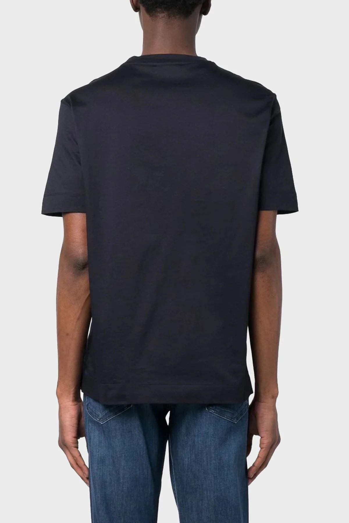 Emporio Armani Logolu % 100 Pamuk Regular Fit Bisiklet Yaka Erkek T Shirt 3R1TU8 1JSAZ 0920 LACİVERT - 2