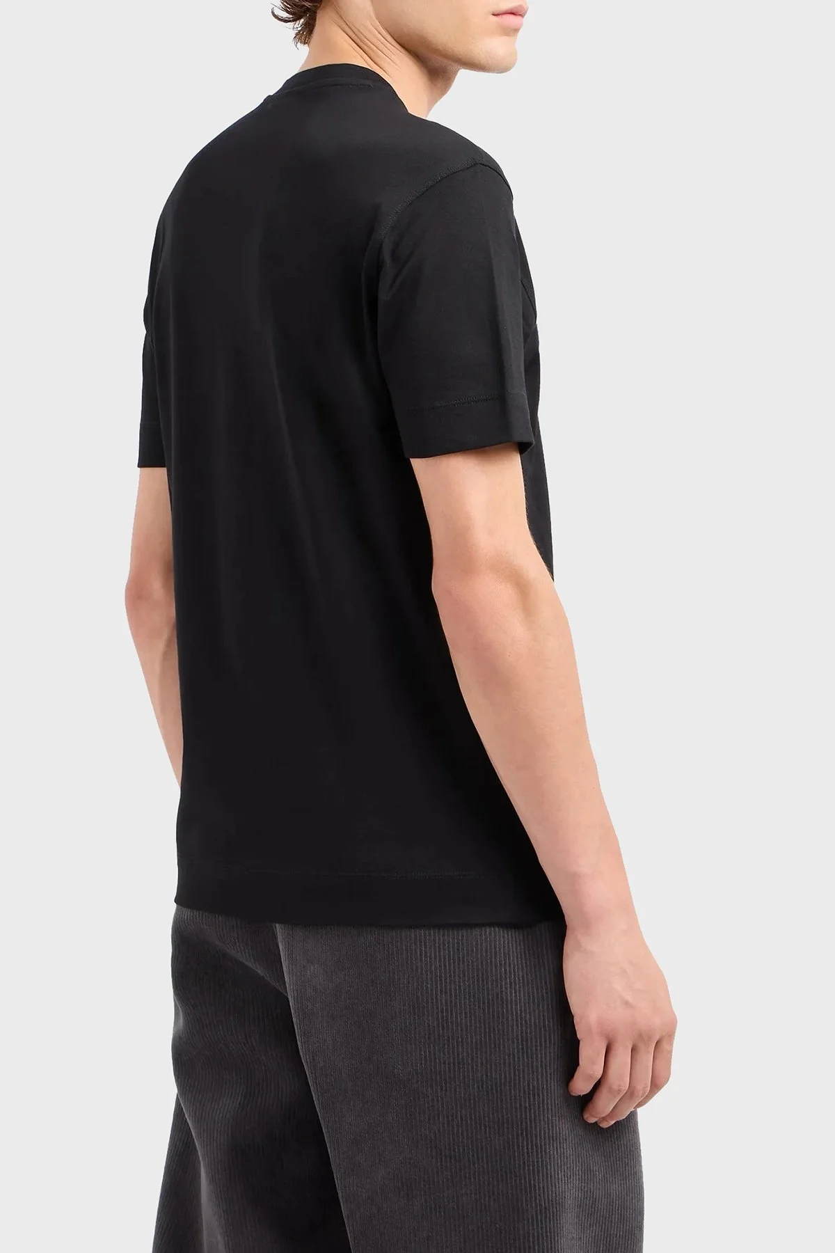 Emporio Armani Logolu % 100 Pamuk Regular Fit Bisiklet Yaka Erkek T Shirt 6D1T98 1JOCZ 00B7 SİYAH - 2