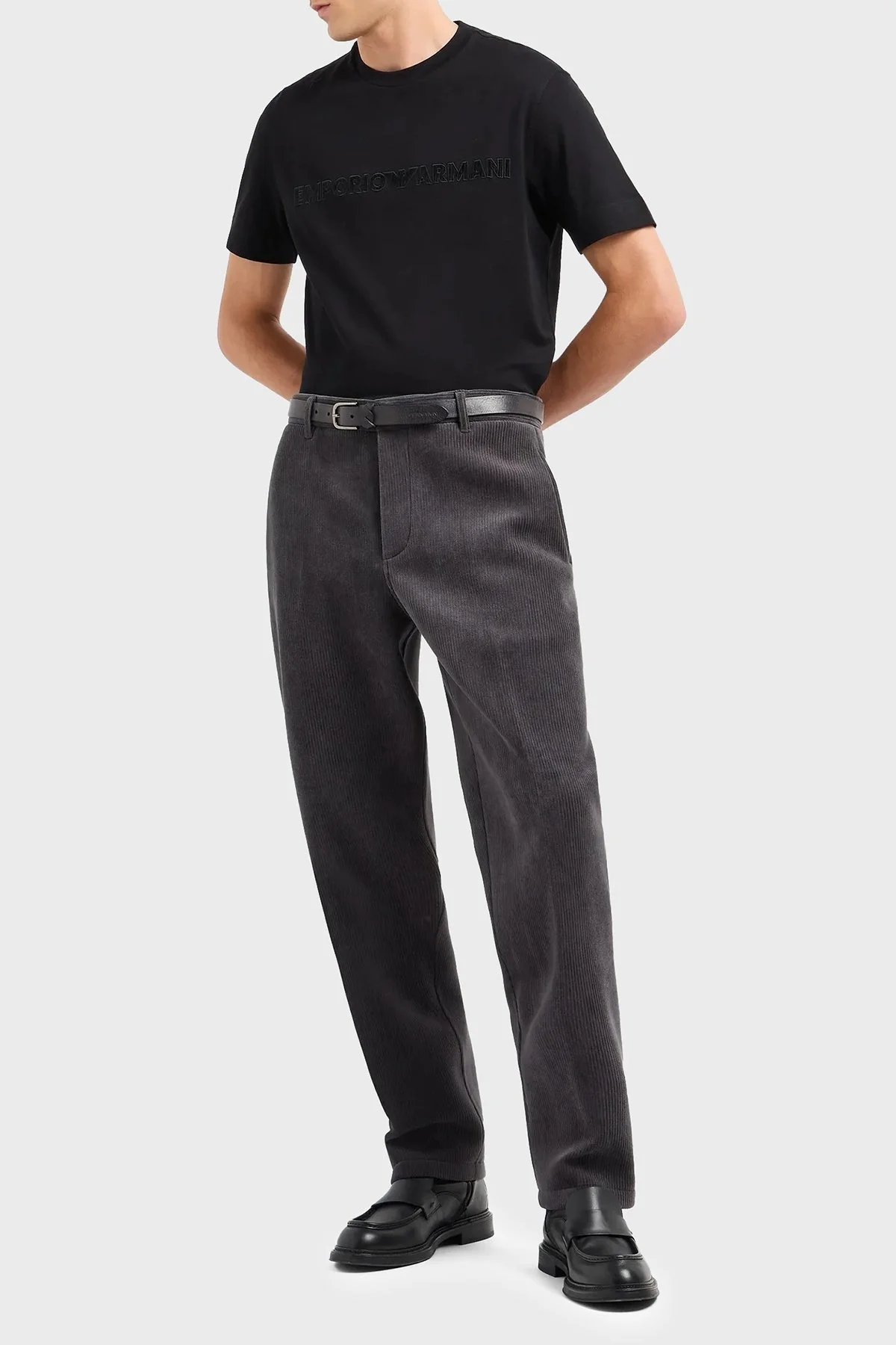 Emporio Armani Logolu % 100 Pamuk Regular Fit Bisiklet Yaka Erkek T Shirt 6D1T98 1JOCZ 00B7 SİYAH - 3