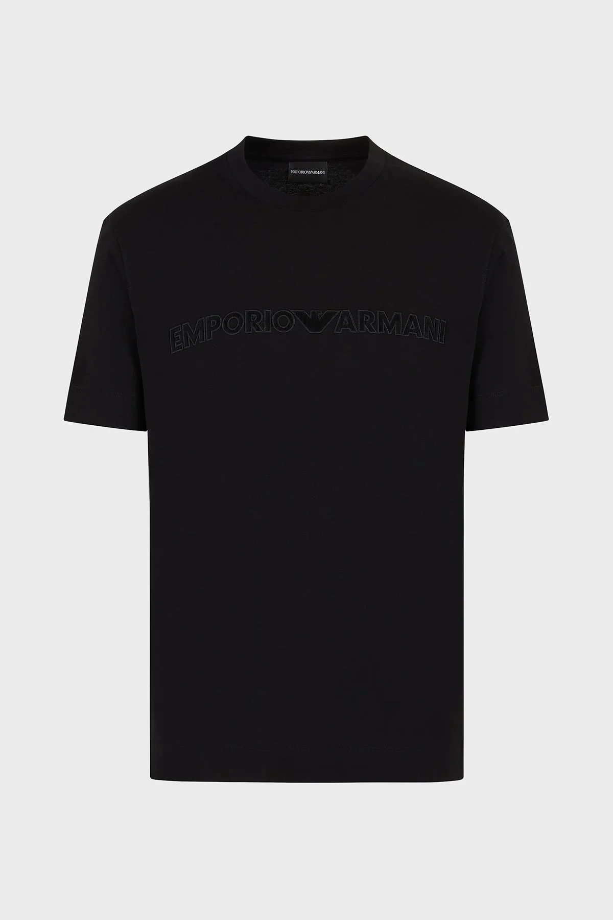 Emporio Armani Logolu % 100 Pamuk Regular Fit Bisiklet Yaka Erkek T Shirt 6D1T98 1JOCZ 00B7 SİYAH - 5