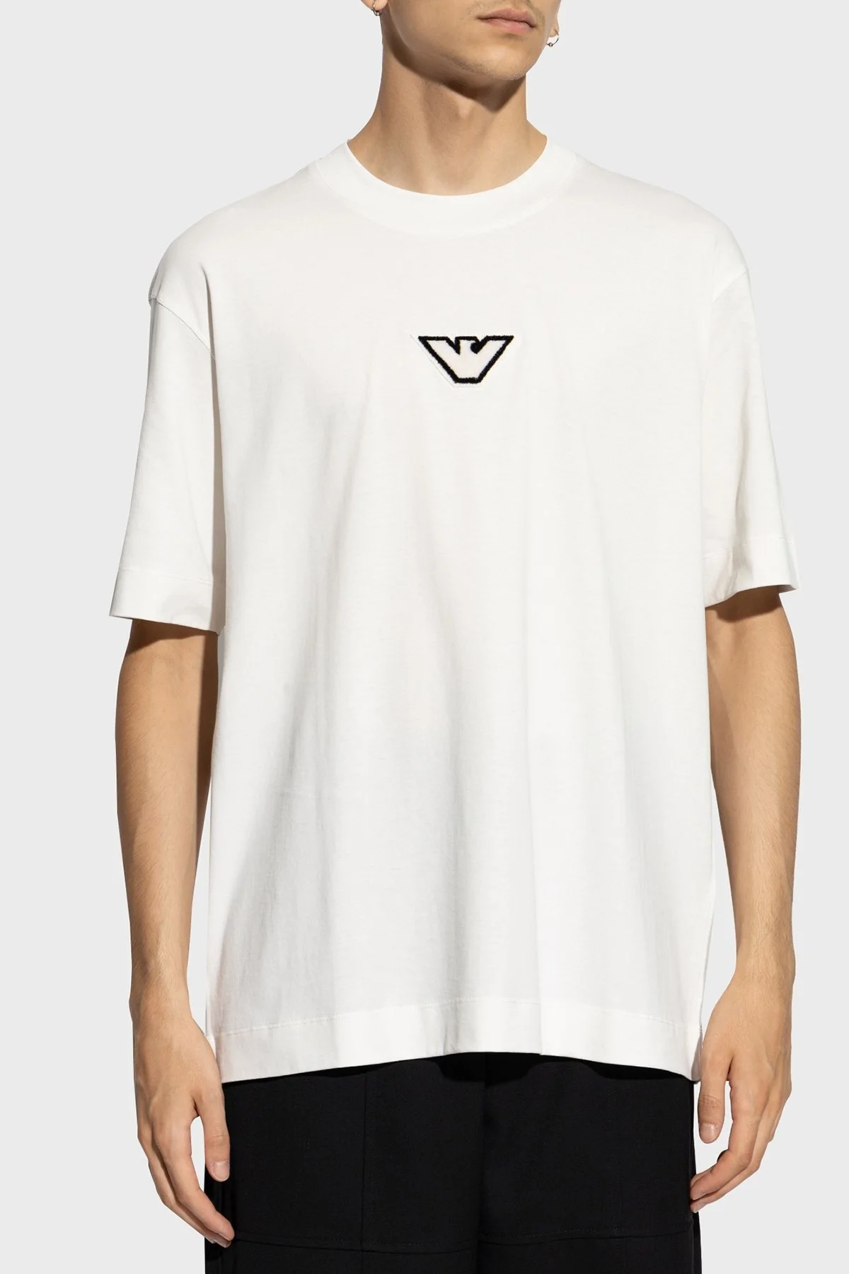 Emporio Armani Logolu % 100 Pamuk Regular Fit Bisiklet Yaka Erkek T Shirt 6D1TD7 1JOCZ 01C2 BEYAZ - 5