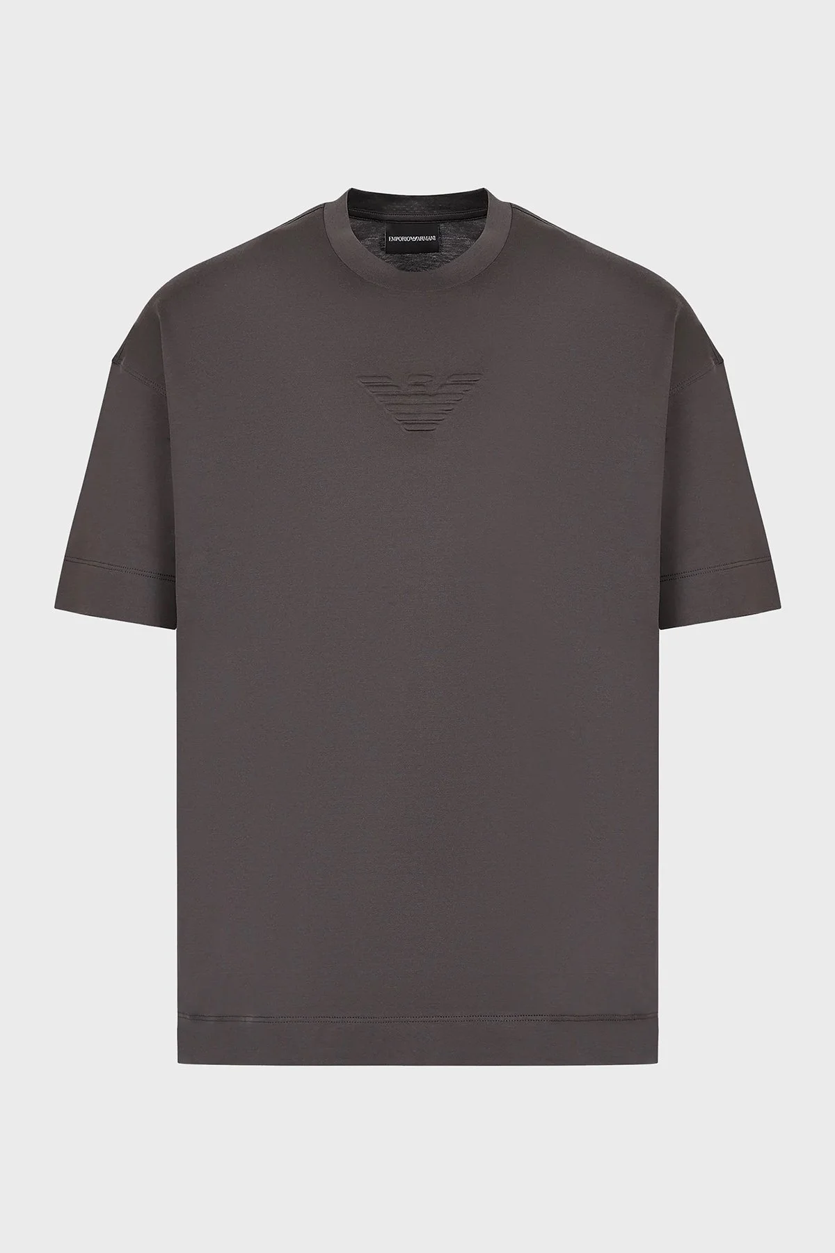 Emporio Armani Logolu % 100 Pamuk Regular Fit Bisiklet Yaka Erkek T Shirt 6L1TG5 1JSAZ 0651 ANTRASİT - 4