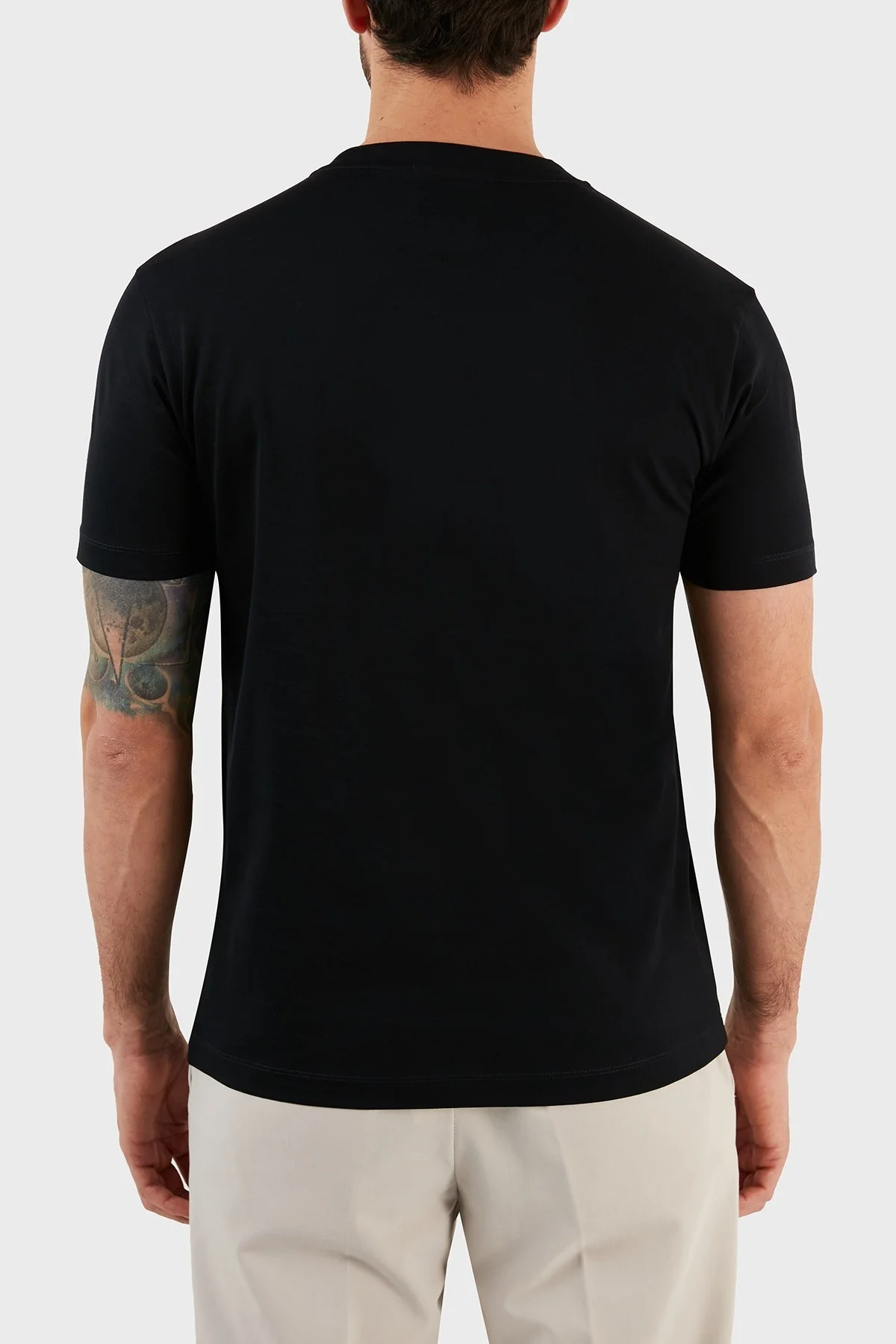 Emporio Armani Logolu % 100 Pamuk Regular Fit Bisiklet Yaka Erkek T Shirt 8N1TD2 1JGYZ 0975 LACİVERT - 5