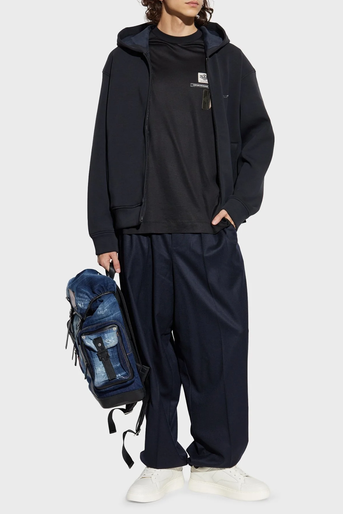 Emporio Armani Logolu % 100 Pamuk Regular Fit Bisiklet Yaka Erkek T Shirt EM002959 AF18312 UC001 SİYAH - 2