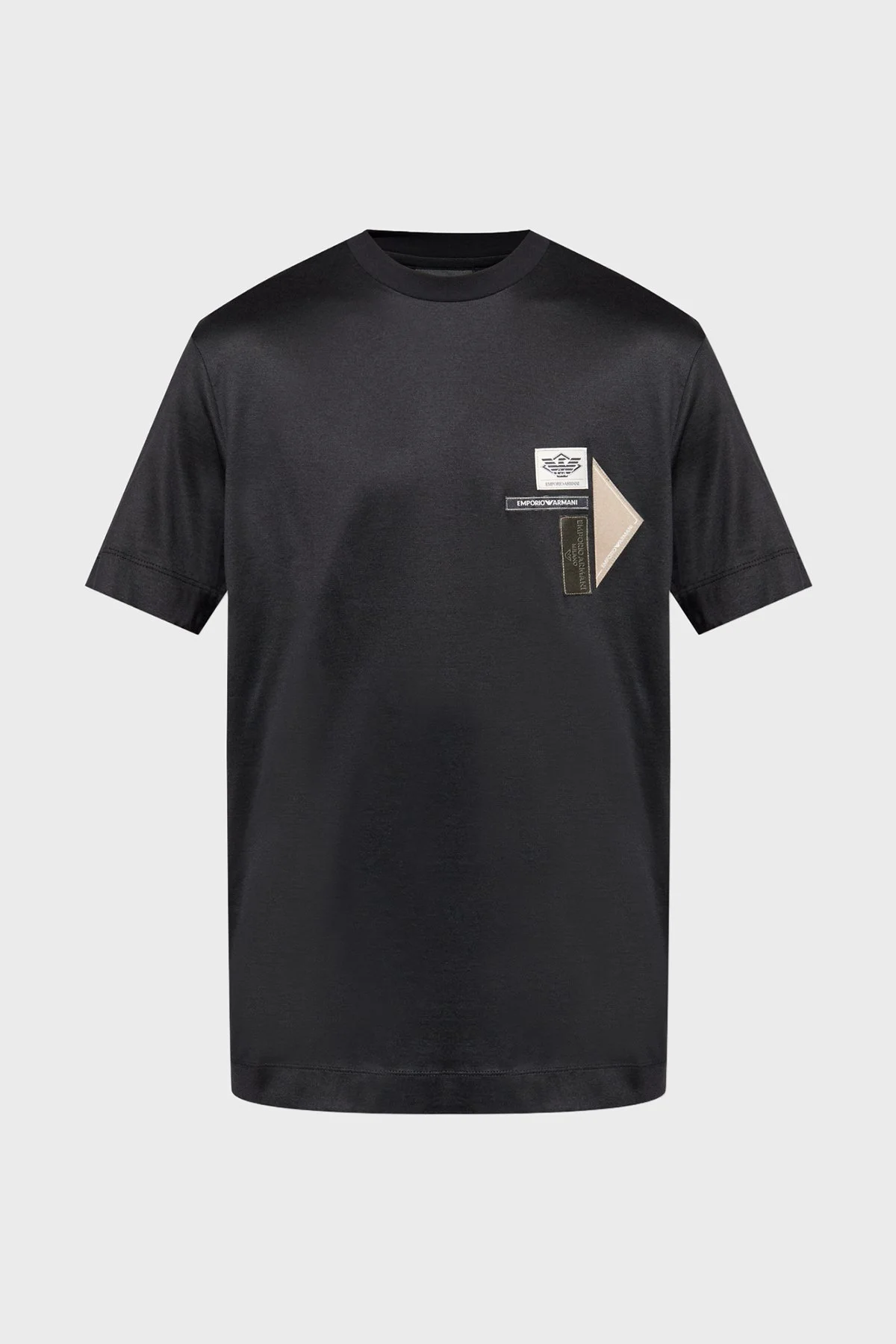 Emporio Armani Logolu % 100 Pamuk Regular Fit Bisiklet Yaka Erkek T Shirt EM002959 AF18312 UC001 SİYAH - 5