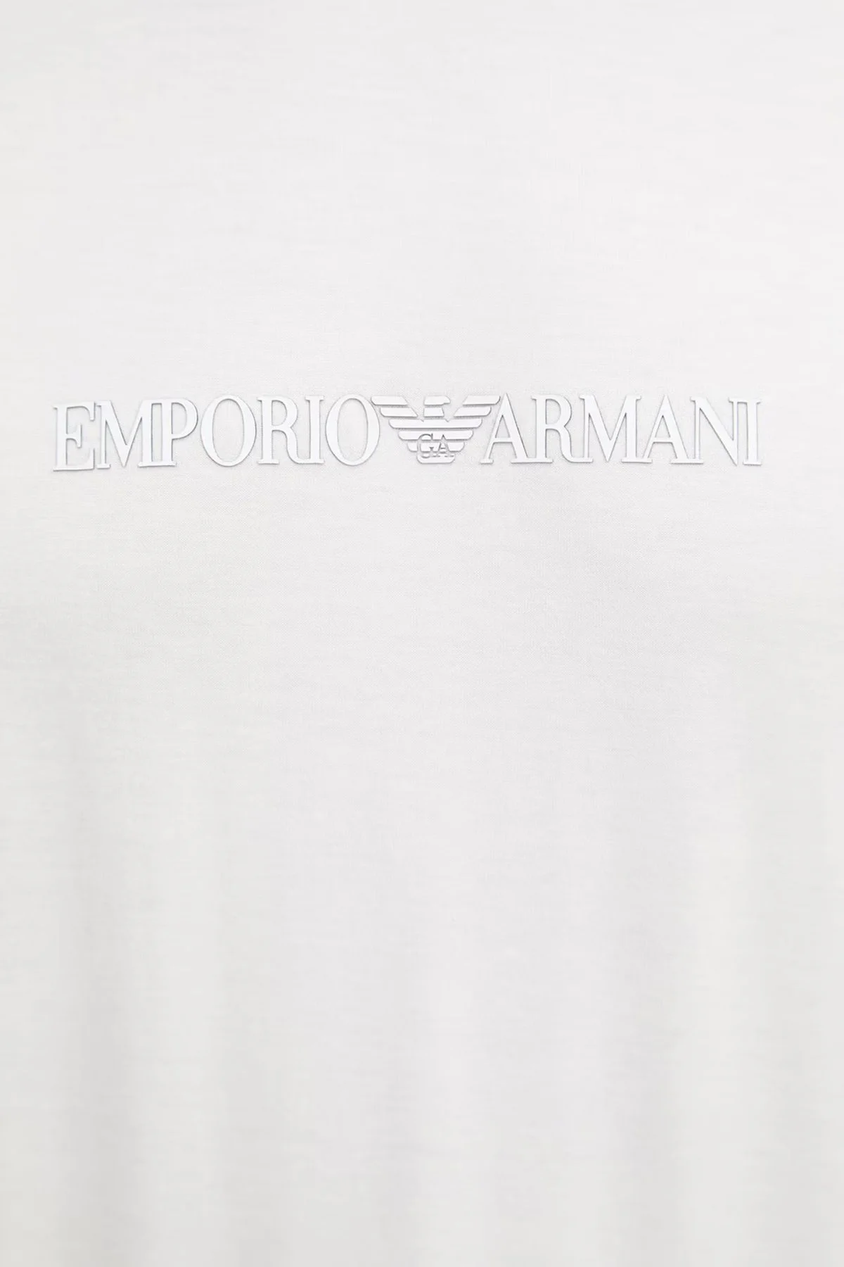 Emporio Armani Logolu % 100 Pamuk Regular Fit Bisiklet Yaka Erkek T Shirt EM004583 AF13669 M0307 BEYAZ - 5