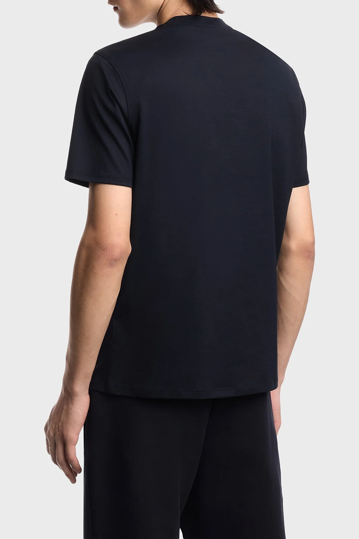 Emporio Armani Logolu % 100 Pamuk Regular Fit Bisiklet Yaka Erkek T Shirt EM004583 AF13669 MB561 LACİVERT - 3