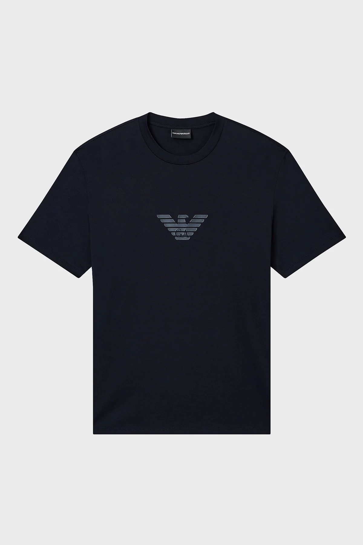 Emporio Armani Logolu % 100 Pamuk Regular Fit Bisiklet Yaka Erkek T Shirt EM004583 AF13669 MB561 LACİVERT - 5