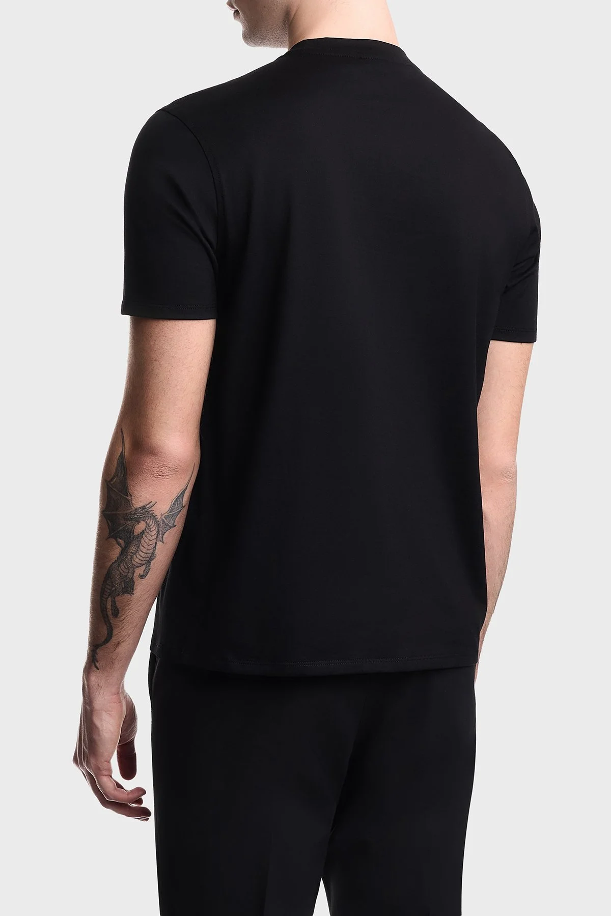 Emporio Armani Logolu % 100 Pamuk Regular Fit Bisiklet Yaka Erkek T Shirt EM004583 AF13669 MC539 SİYAH - 3