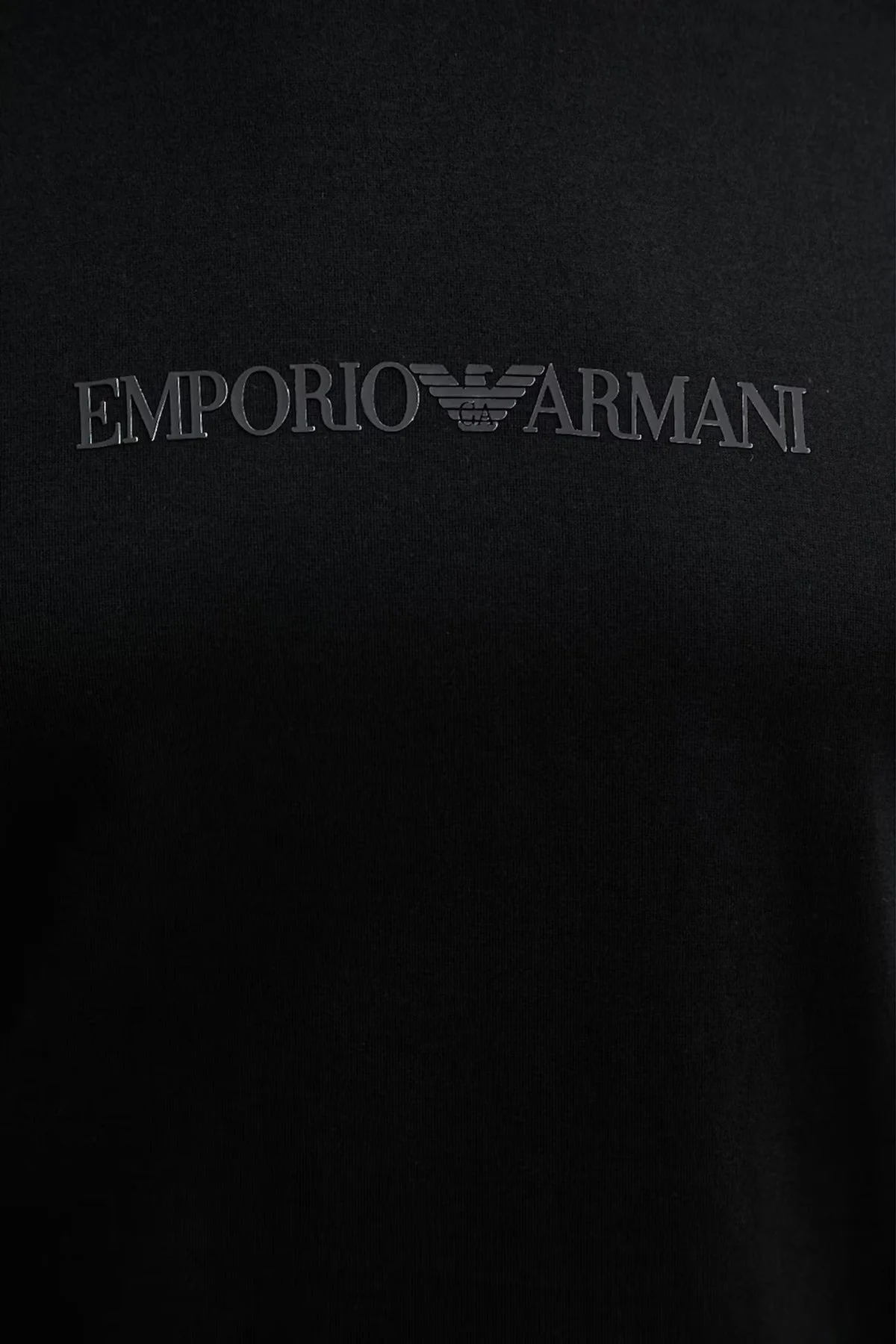 Emporio Armani Logolu % 100 Pamuk Regular Fit Bisiklet Yaka Erkek T Shirt EM004583 AF13669 MC540 SİYAH - 5