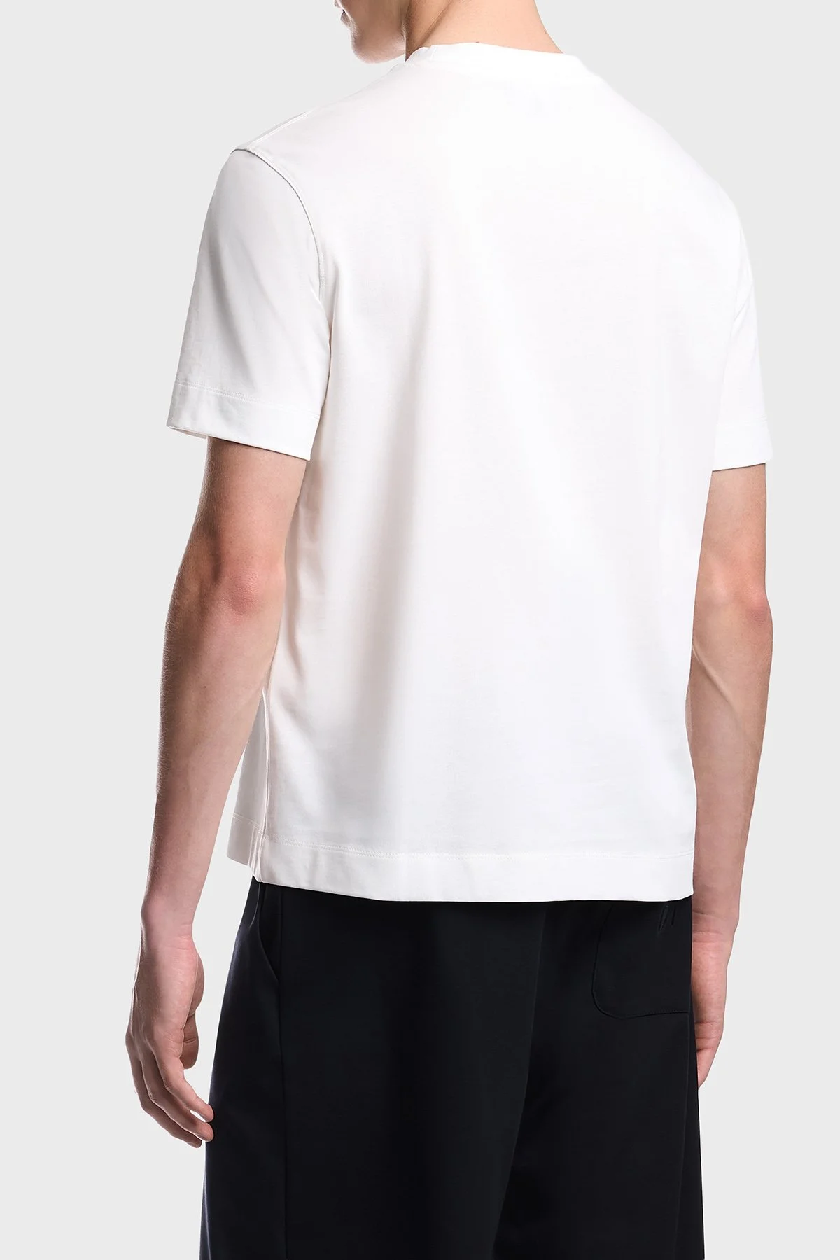 Emporio Armani Logolu % 100 Pamuk Regular Fit Bisiklet Yaka Erkek T Shirt EM006809 AF13715 U0003 Beyaz - 3