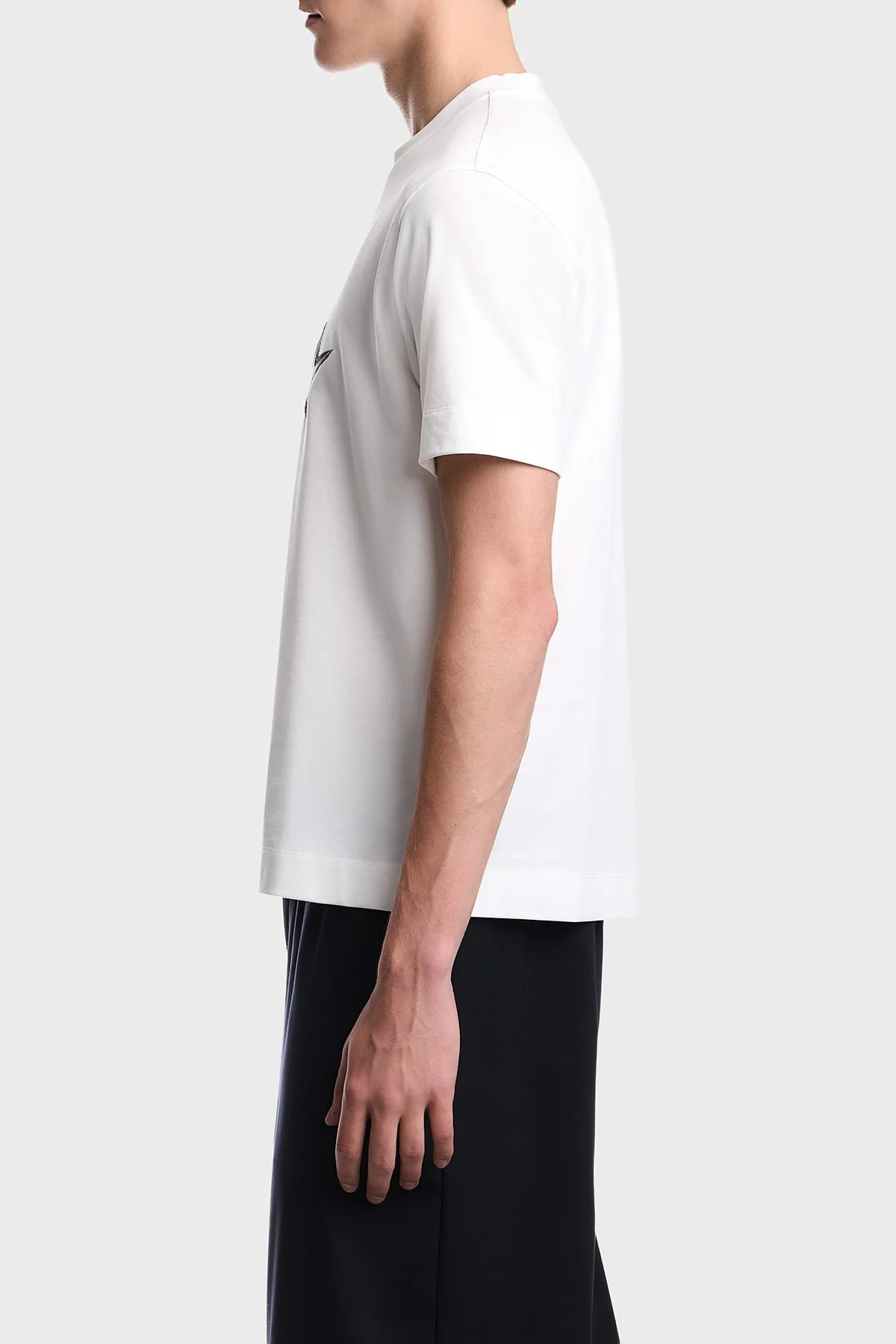 Emporio Armani Logolu % 100 Pamuk Regular Fit Bisiklet Yaka Erkek T Shirt EM006809 AF13715 U0003 Beyaz - 5