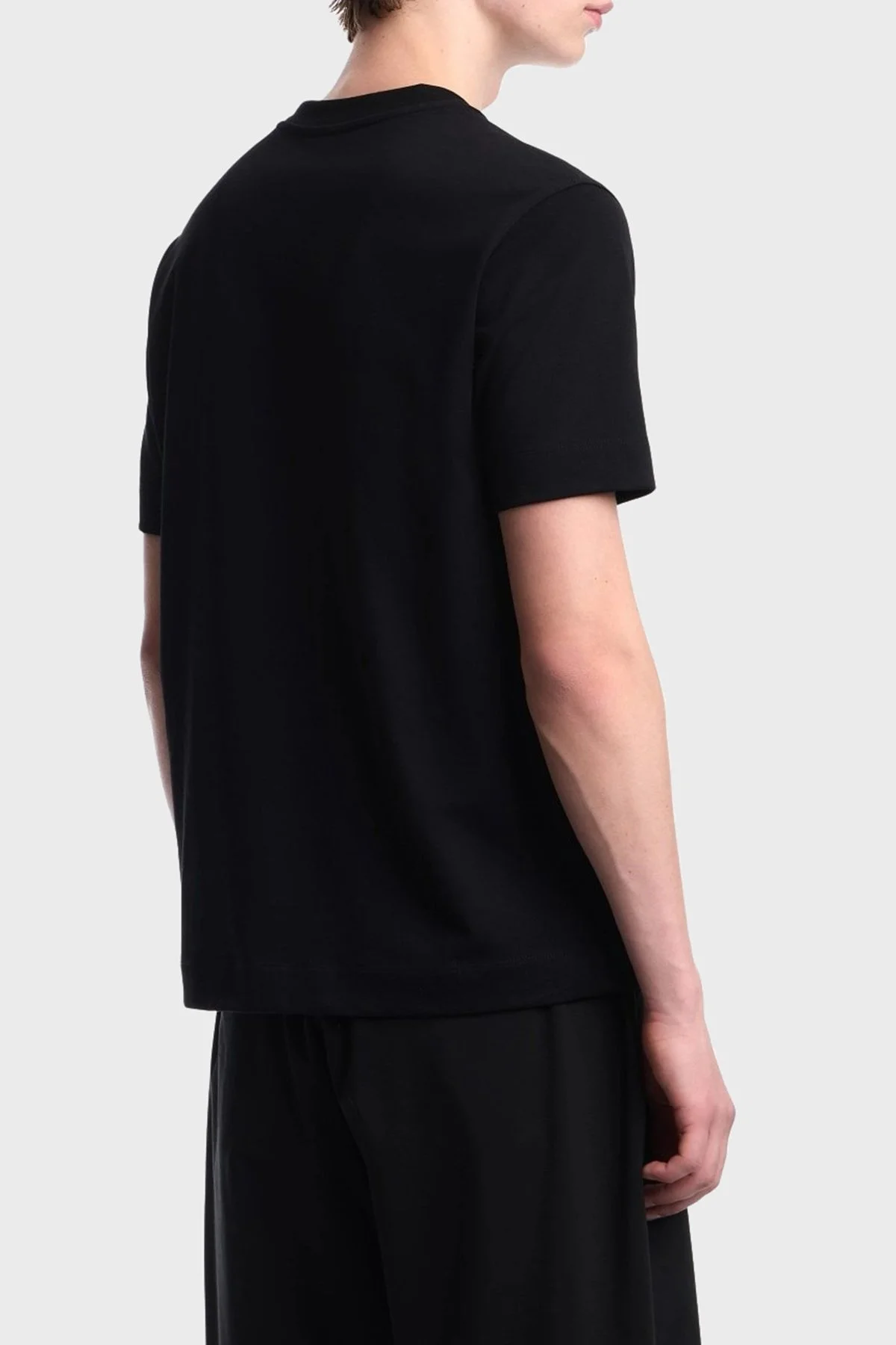 Emporio Armani Logolu % 100 Pamuk Regular Fit Bisiklet Yaka Erkek T Shirt EM006809 AF13715 UC001 Siyah - 3
