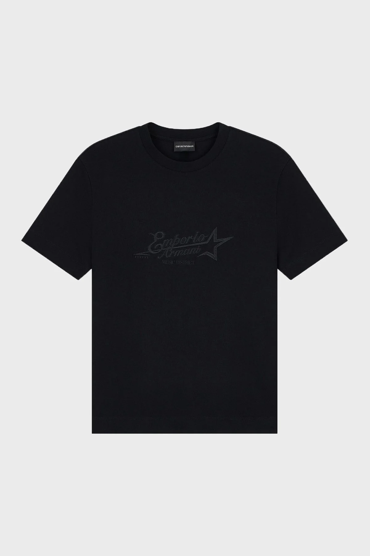 Emporio Armani Logolu % 100 Pamuk Regular Fit Bisiklet Yaka Erkek T Shirt EM006809 AF13715 UC001 Siyah - 6