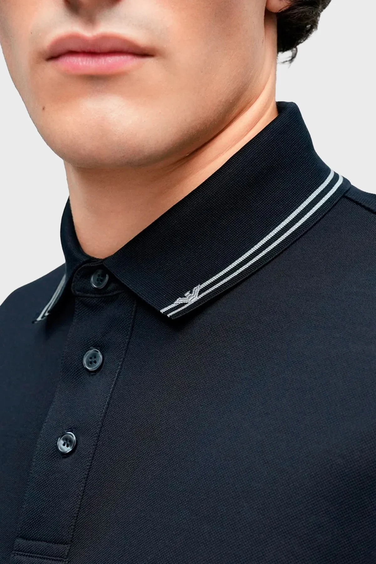 Emporio Armani Logolu %100 Pamuk Regular Fit Erkek Polo EM005842 AF12955 UB118 LACİVERT - 5