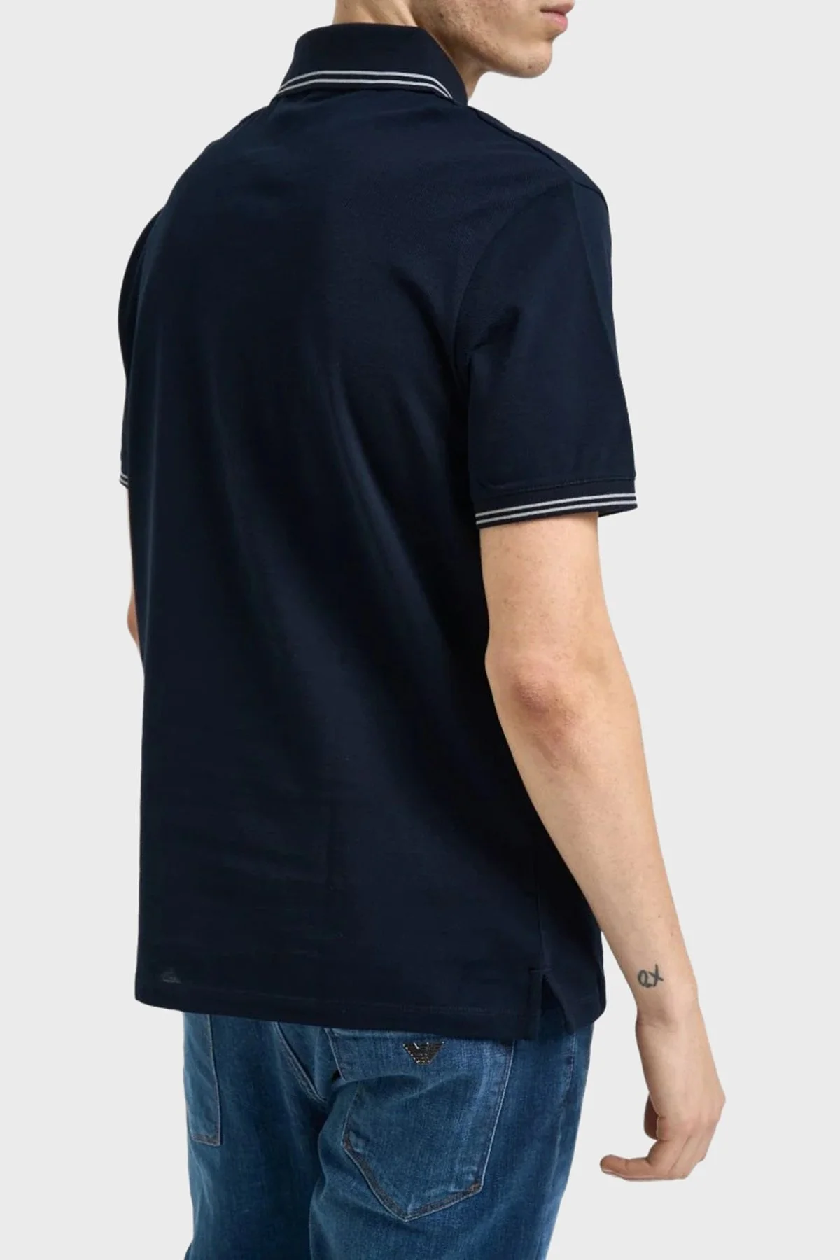 Emporio Armani Logolu %100 Pamuk Regular Fit Erkek Polo EM005842 AF12955 UB118 Lacivert - 5