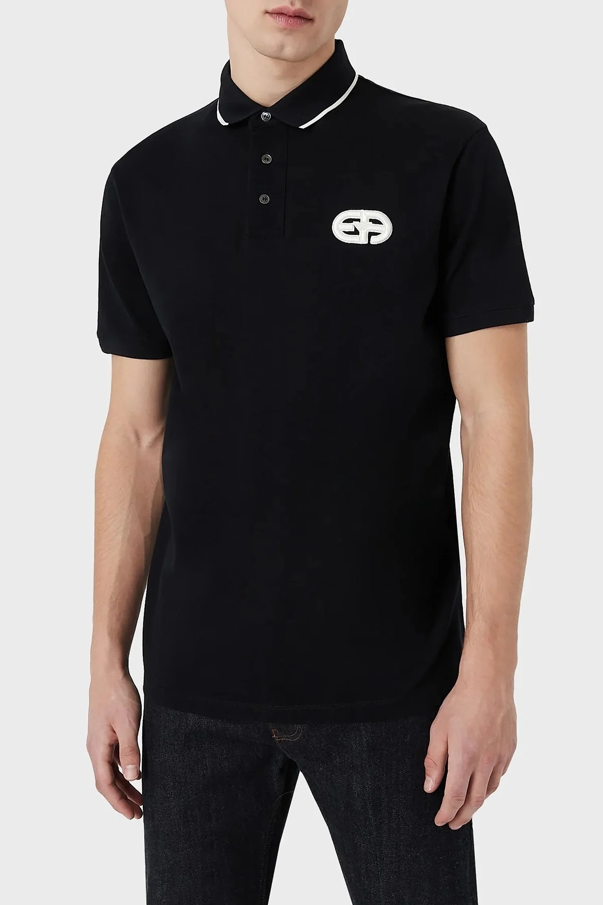 Emporio Armani Logolu % 100 Pamuk Regular Fit Erkek Polo T Shirt 6L1FA5 1JTKZ 0920 LACİVERT - 1