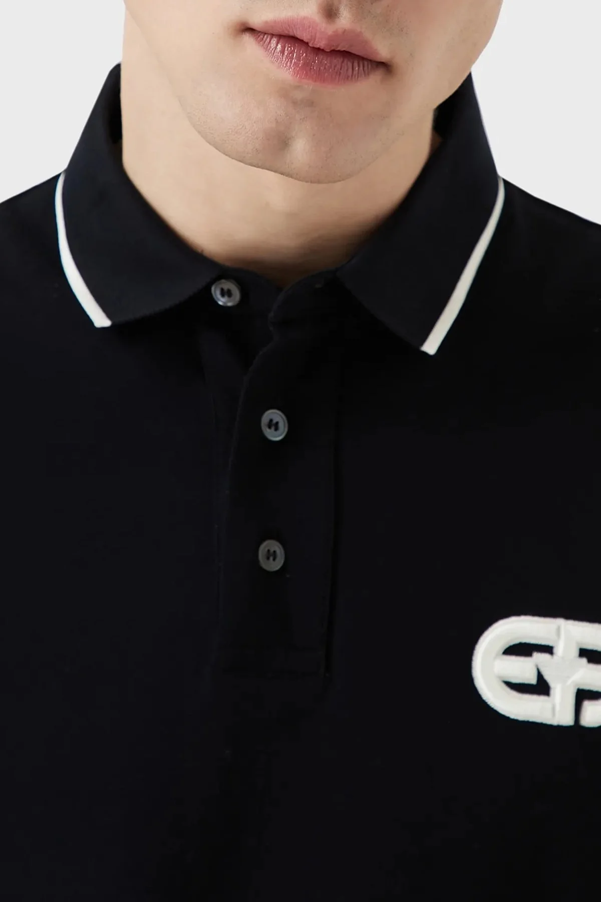 Emporio Armani Logolu % 100 Pamuk Regular Fit Erkek Polo T Shirt 6L1FA5 1JTKZ 0920 LACİVERT - 3