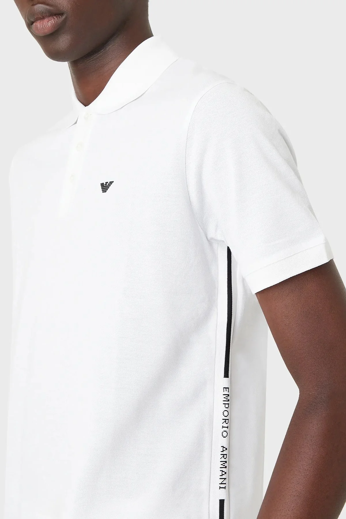 Emporio Armani Logolu % 100 Pamuk Regular Fit Erkek Polo T Shirt 6L1FD2 1JTKZ 0100 BEYAZ - 3