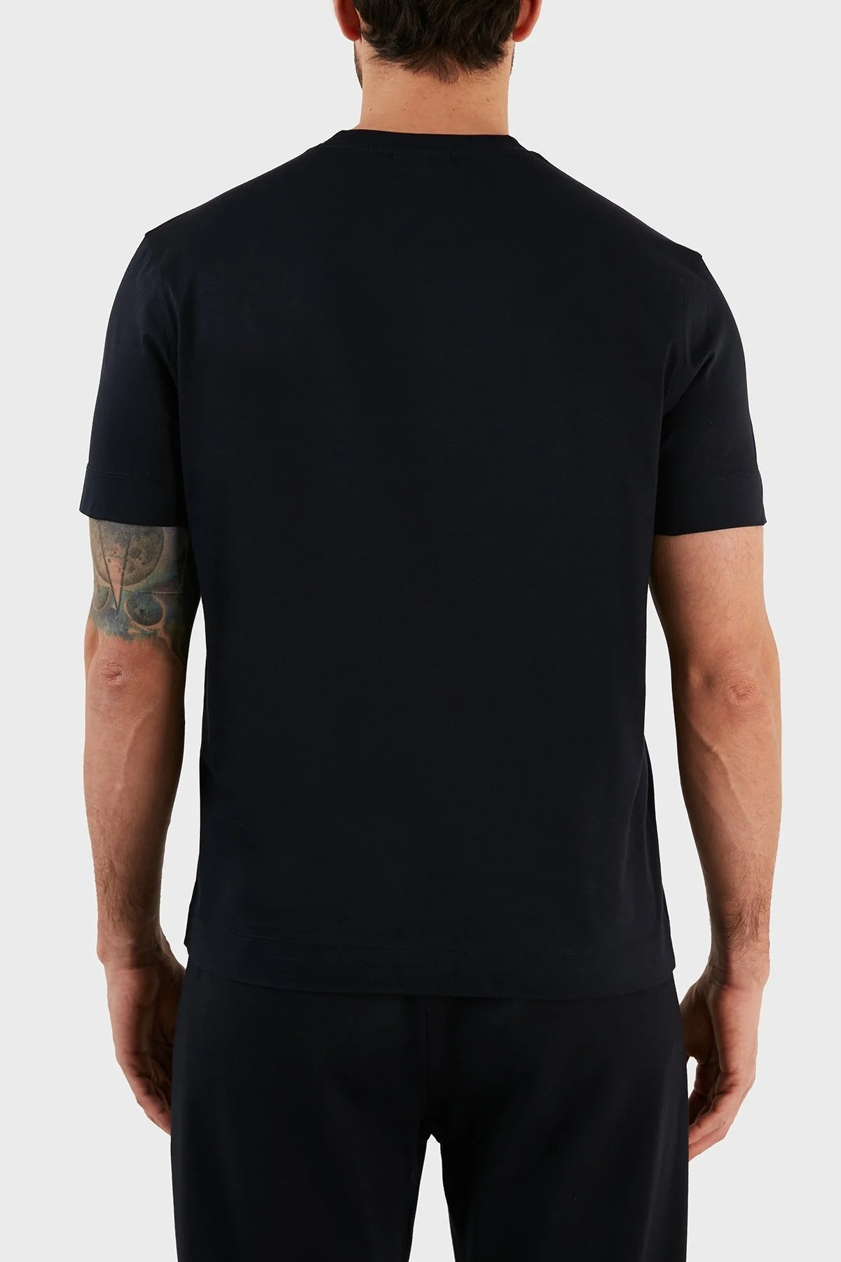 Emporio Armani Logolu % 100 Pamuk Regular Fit Erkek T Shirt 3R1TU1 1JSAZ 0920 LACİVERT - 5