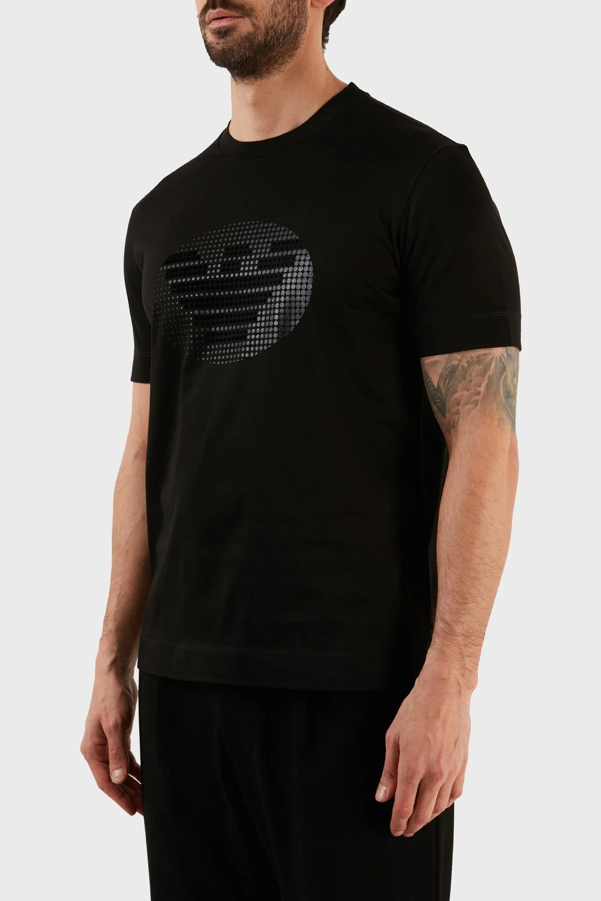 Emporio Armani Logolu % 100 Pamuk Regular Fit Erkek T Shirt 3R1TU1 1JSAZ 0999 SİYAH - 2