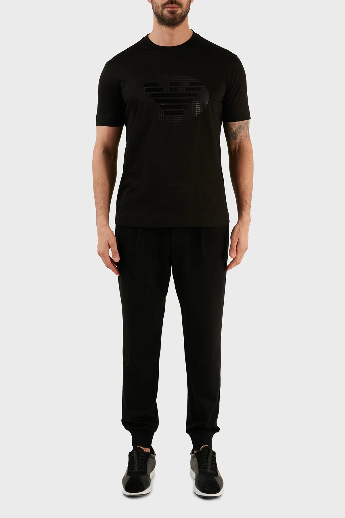 Emporio Armani Logolu % 100 Pamuk Regular Fit Erkek T Shirt 3R1TU1 1JSAZ 0999 SİYAH - 4