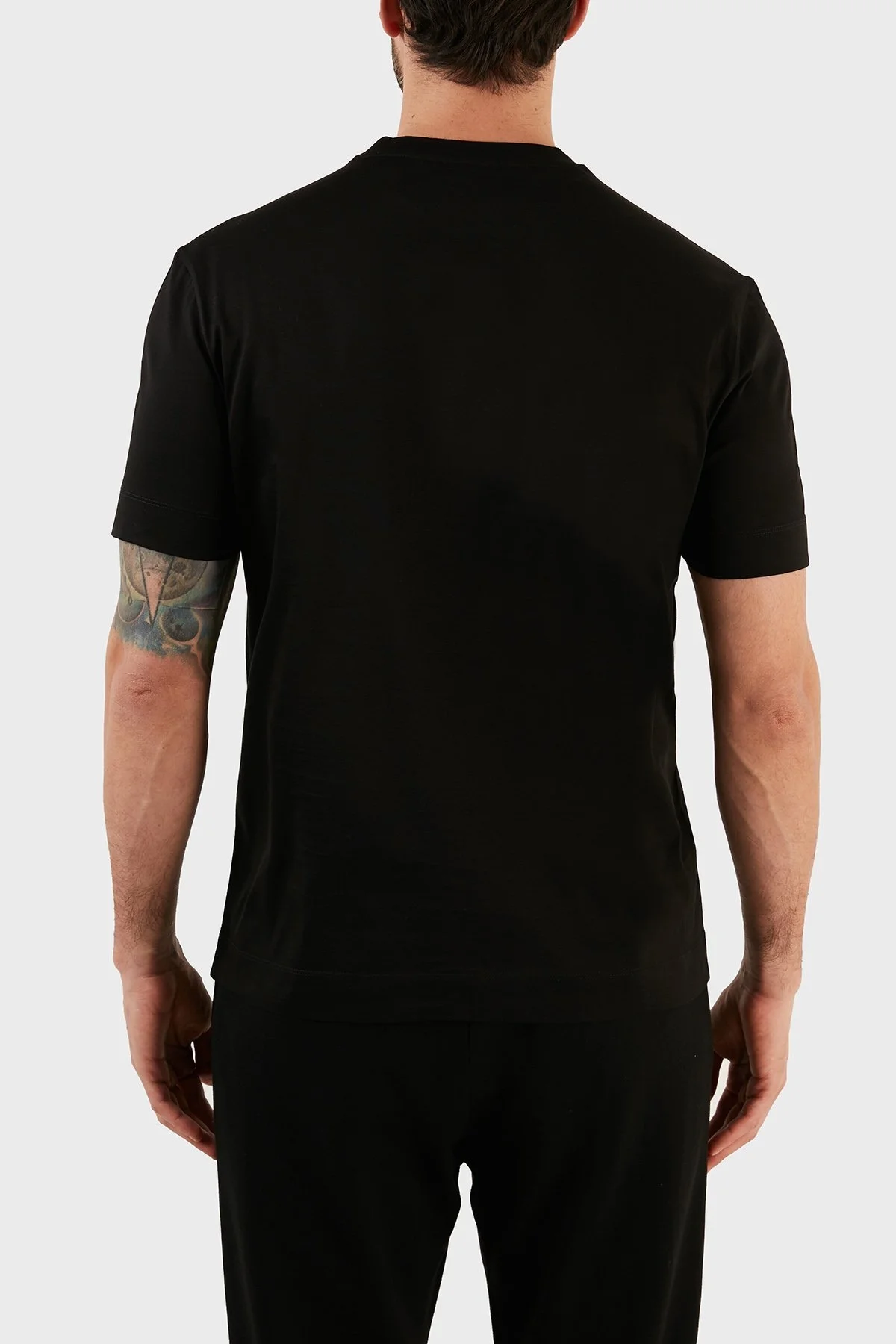 Emporio Armani Logolu % 100 Pamuk Regular Fit Erkek T Shirt 3R1TU1 1JSAZ 0999 SİYAH - 5