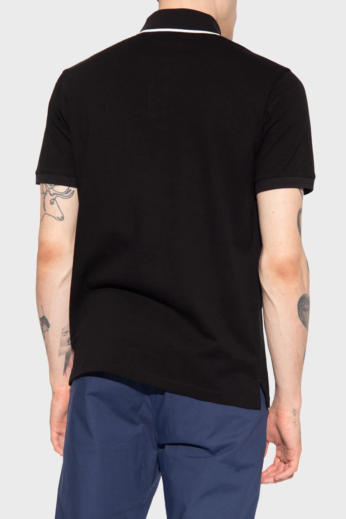 Emporio Armani Logolu % 100 Pamuk Regular Fit Erkek Polo T Shirt 6L1FA5 1JTKZ 0999 SİYAH - 2