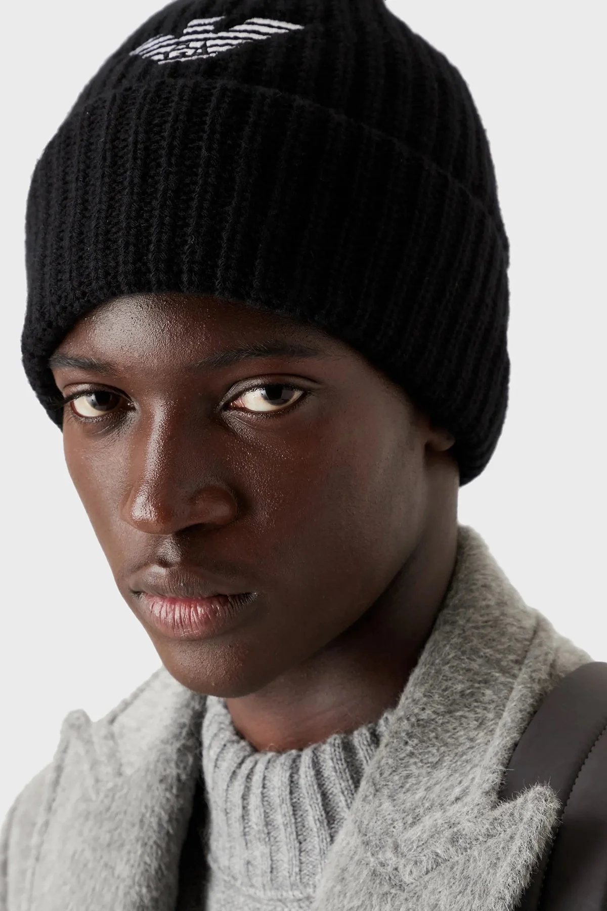 Emporio Armani Logolu % 100 Yün Erkek Bere 627676 2F556 00020 SİYAH - 2