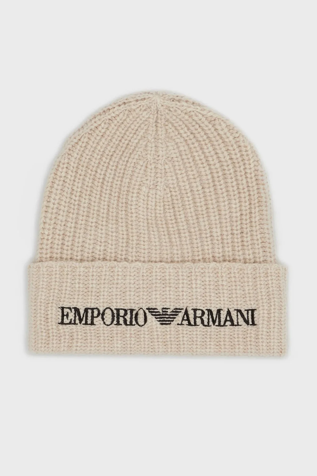 Emporio Armani Logolu % 100 Yün Erkek Bere 627676 2F556 00055 BEJ - 3