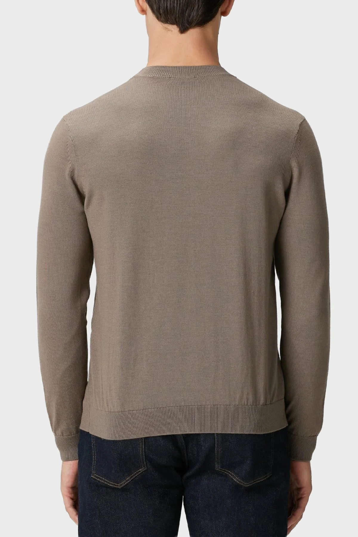 Emporio Armani Logolu % 100 Yün Regular Fit Bisiklet Yaka Erkek Kazak EM002419 AF14158 U6189 KAHVE - 3