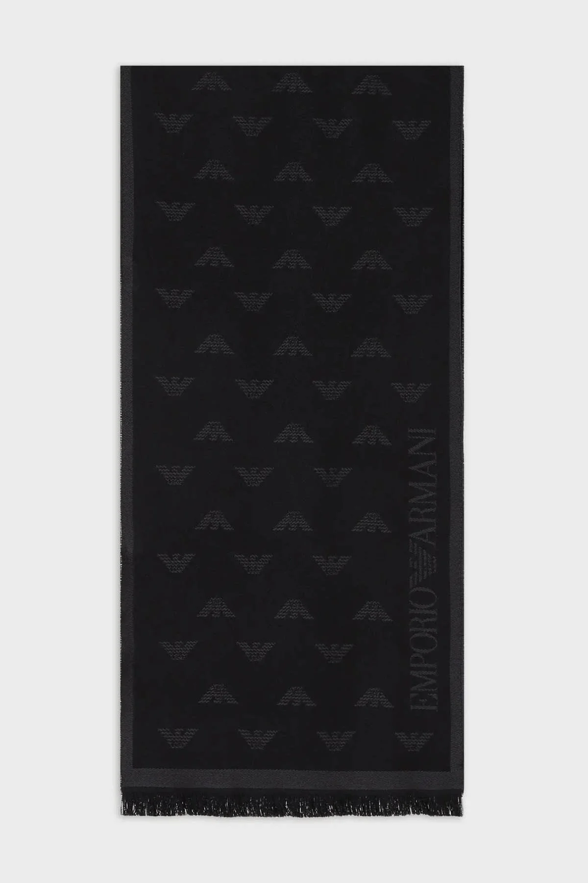 Emporio Armani Logolu % 100 Yünlü Erkek Atkı 625009 CC306 00044 ANTRASİT - 1