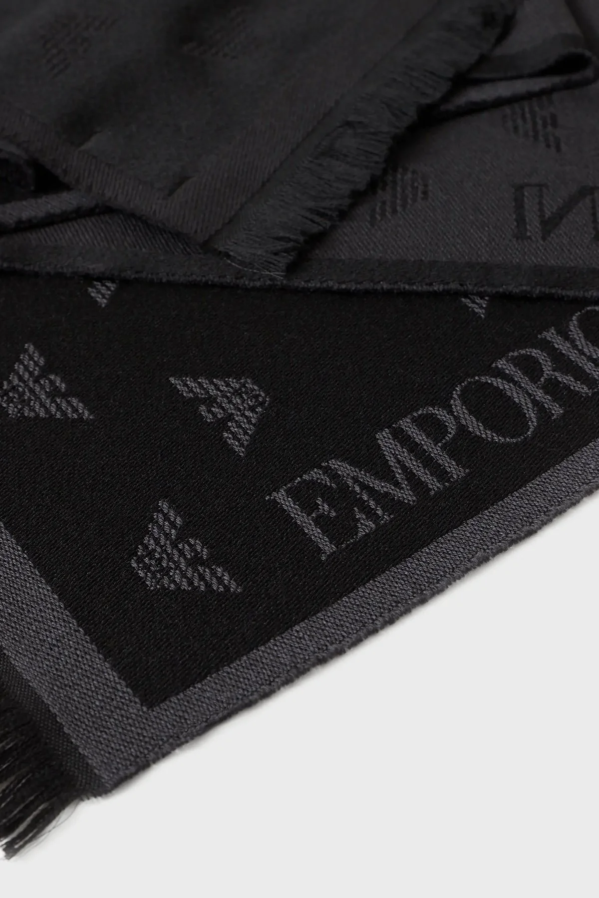 Emporio Armani Logolu % 100 Yünlü Erkek Atkı 625009 CC306 00044 ANTRASİT - 3