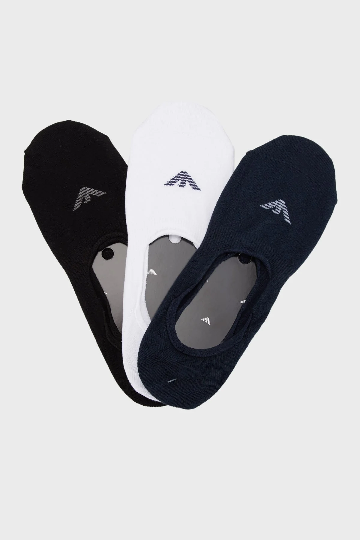 Emporio Armani Logolu 3 Pack Erkek Çorap 306227 CC134 00998 Siyah-Beyaz-Lacivert - 1