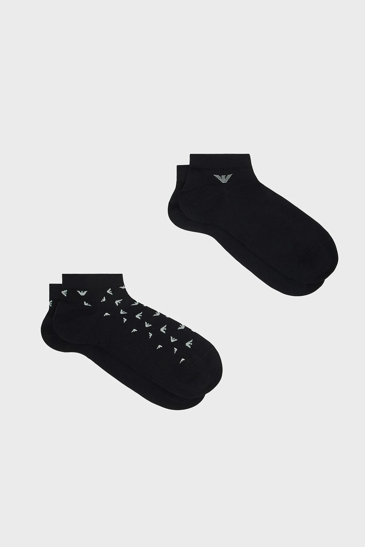 Emporio Armani Logolu 3 Pack Erkek Çorap EM000538 AF25376 MC624 Siyah - 1