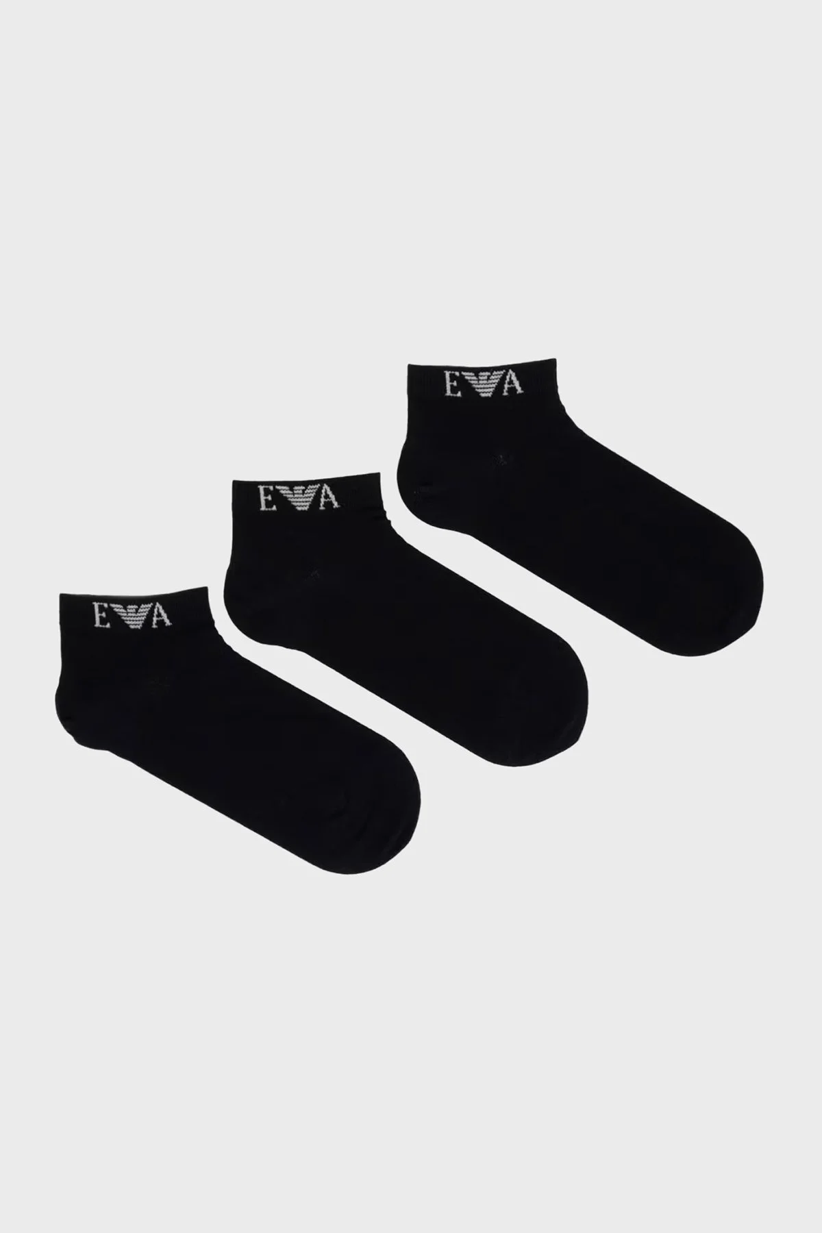 Emporio Armani Logolu 3 Pack Erkek Çorap EM000554 AF26377 UC001 Siyah - 1