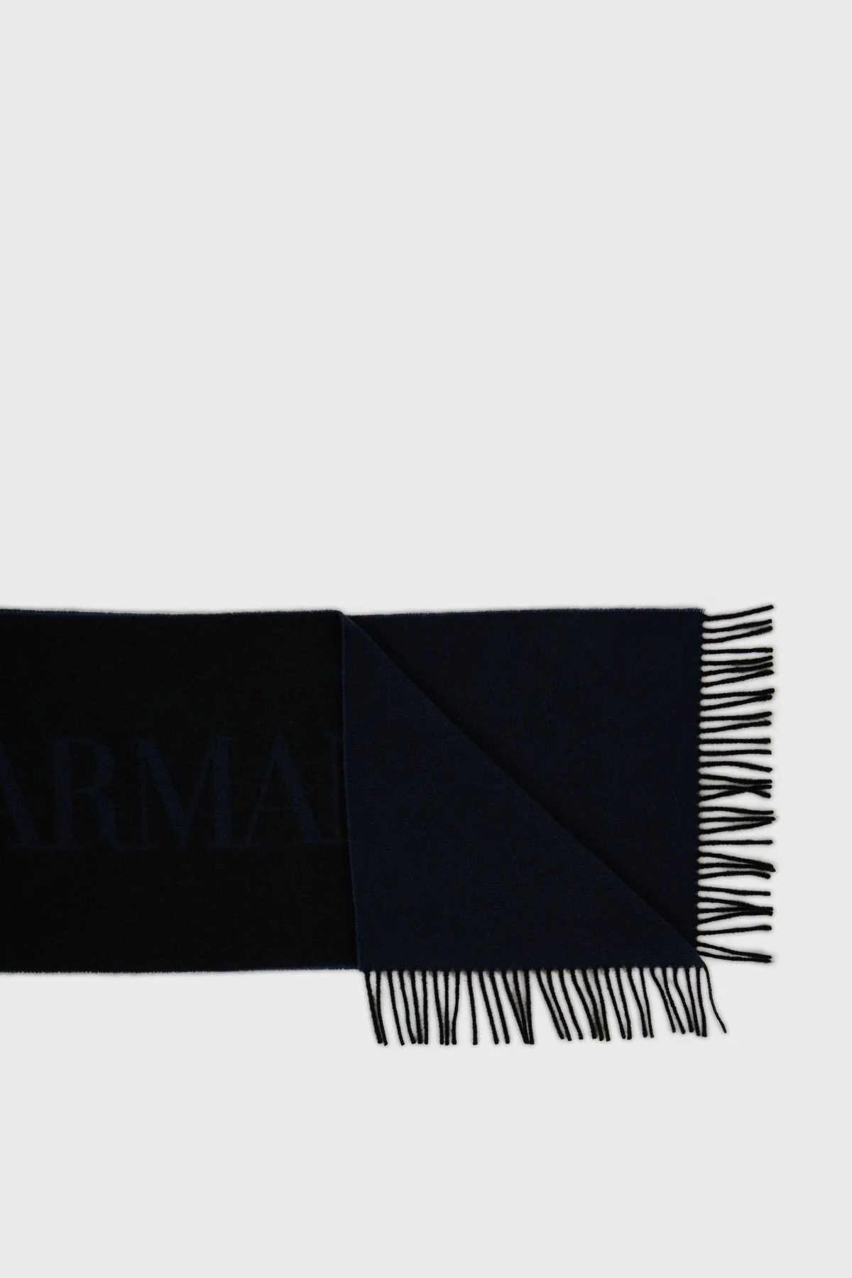 Emporio Armani Logolu 36x172 cm % 100 Yün Unisex Atkı 625072 3F364 00035 LACİVERT - 3