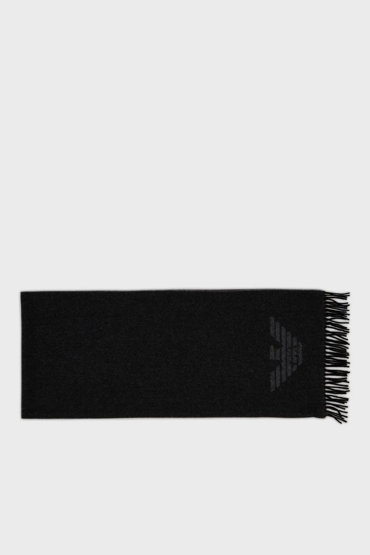 Emporio Armani Logolu 36x172 cm % 100 Yün Unisex Atkı 625072 3F364 00041 SİYAH - 1