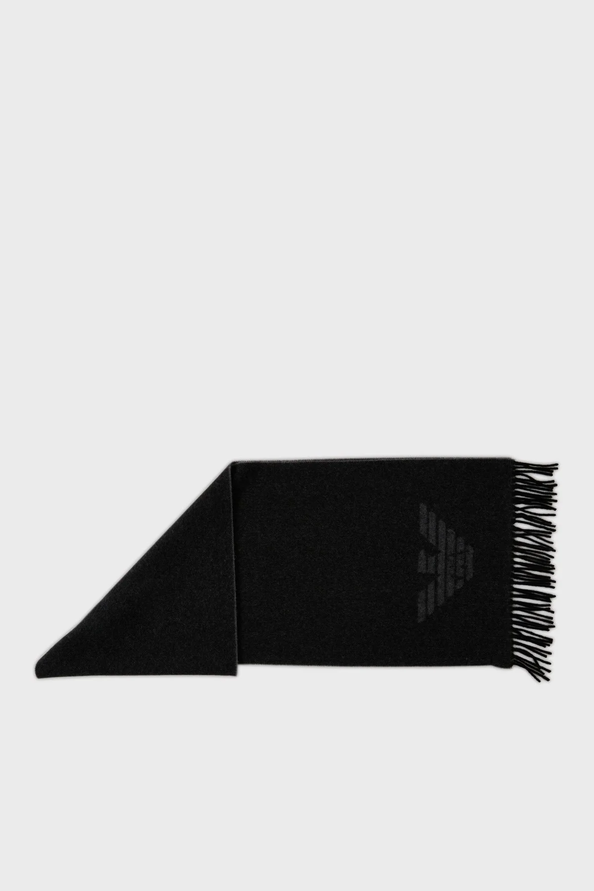 Emporio Armani Logolu 36x172 cm % 100 Yün Unisex Atkı 625072 3F364 00041 SİYAH - 2