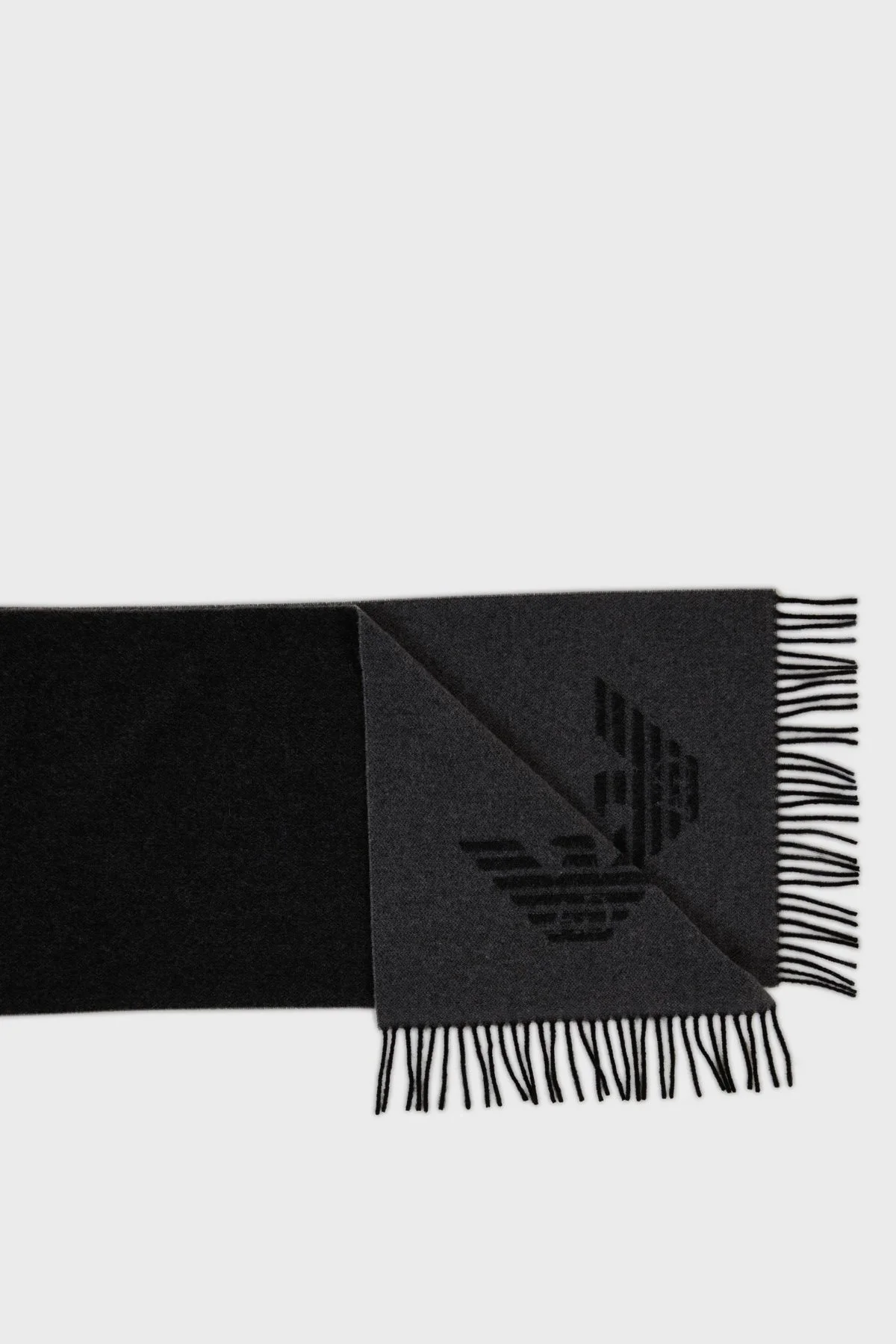 Emporio Armani Logolu 36x172 cm % 100 Yün Unisex Atkı 625072 3F364 00041 SİYAH - 3