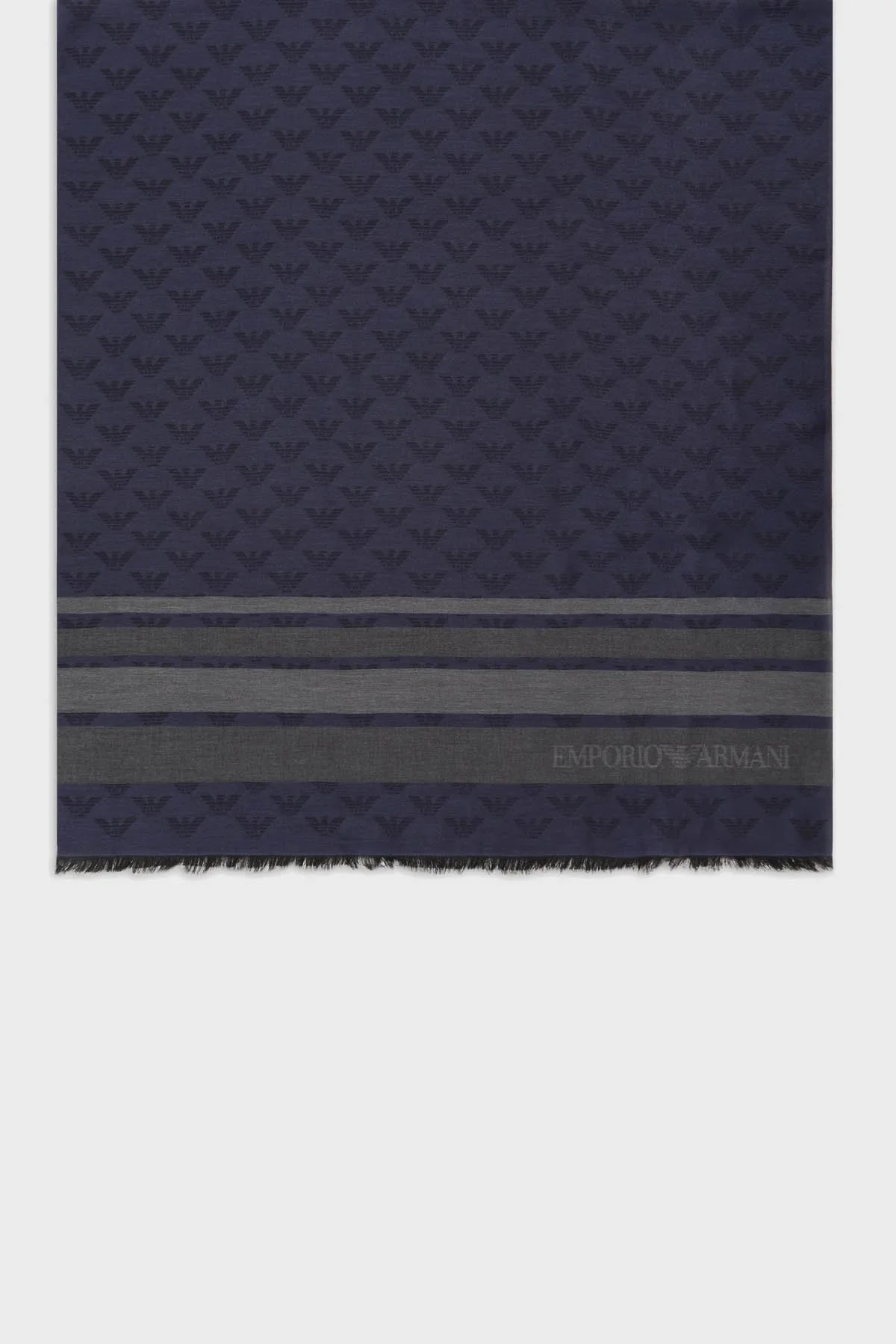 Emporio Armani Logolu 80 x 180 cm Erkek Şal 625256 4F383 00035 LACİVERT - 1