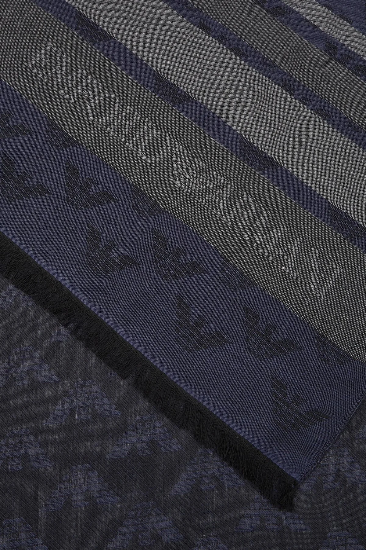 Emporio Armani Logolu 80 x 180 cm Erkek Şal 625256 4F383 00035 LACİVERT - 3