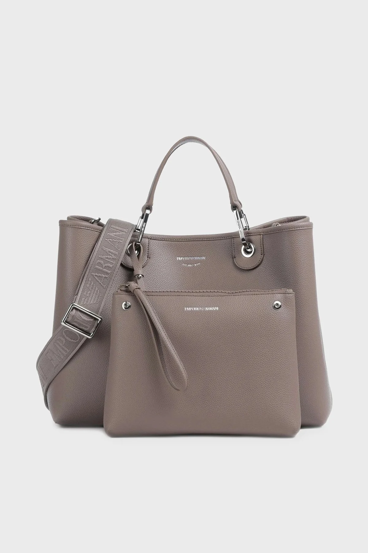 Emporio Armani Logolu Ayarlanabilir Askılı Kadın Çanta EW000360 AF12036 M1057 BEJ - 2