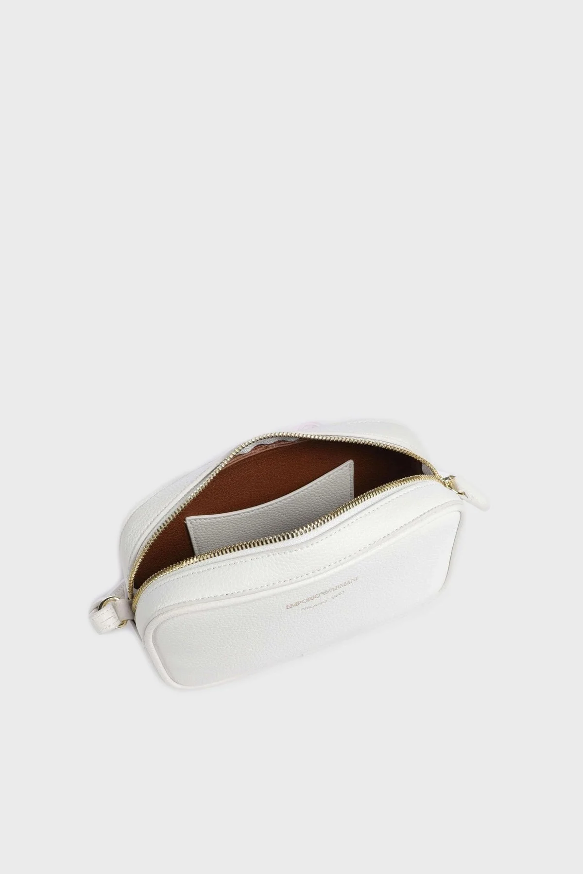 Emporio Armani Logolu Ayarlanabilir Askılı Bayan Çanta EW000537 AF12103 M0034 BEYAZ-KAHVE - 7