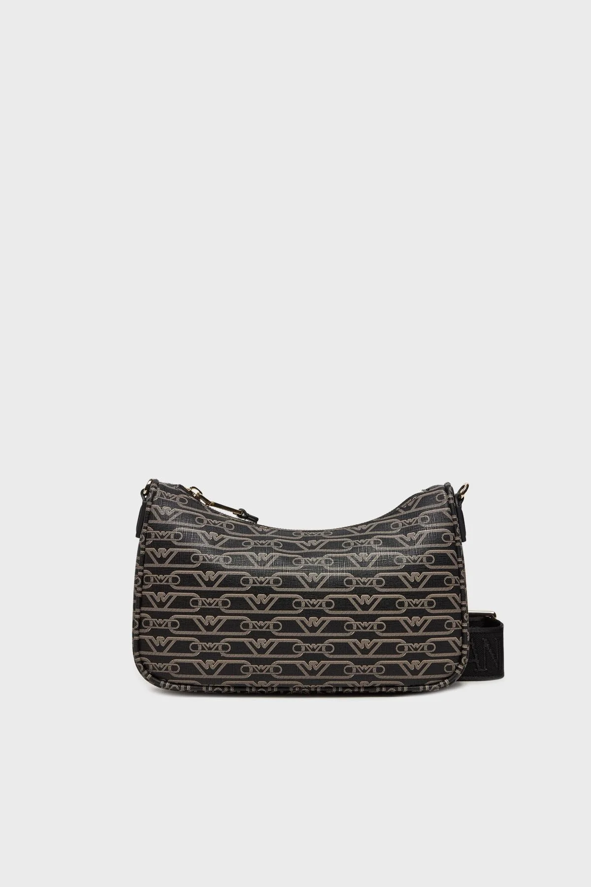 Emporio Armani logolu Ayarlanabilir Askılı Bayan Çanta EW000539 AF11951 FC033 SİYAH-EKRU - 1