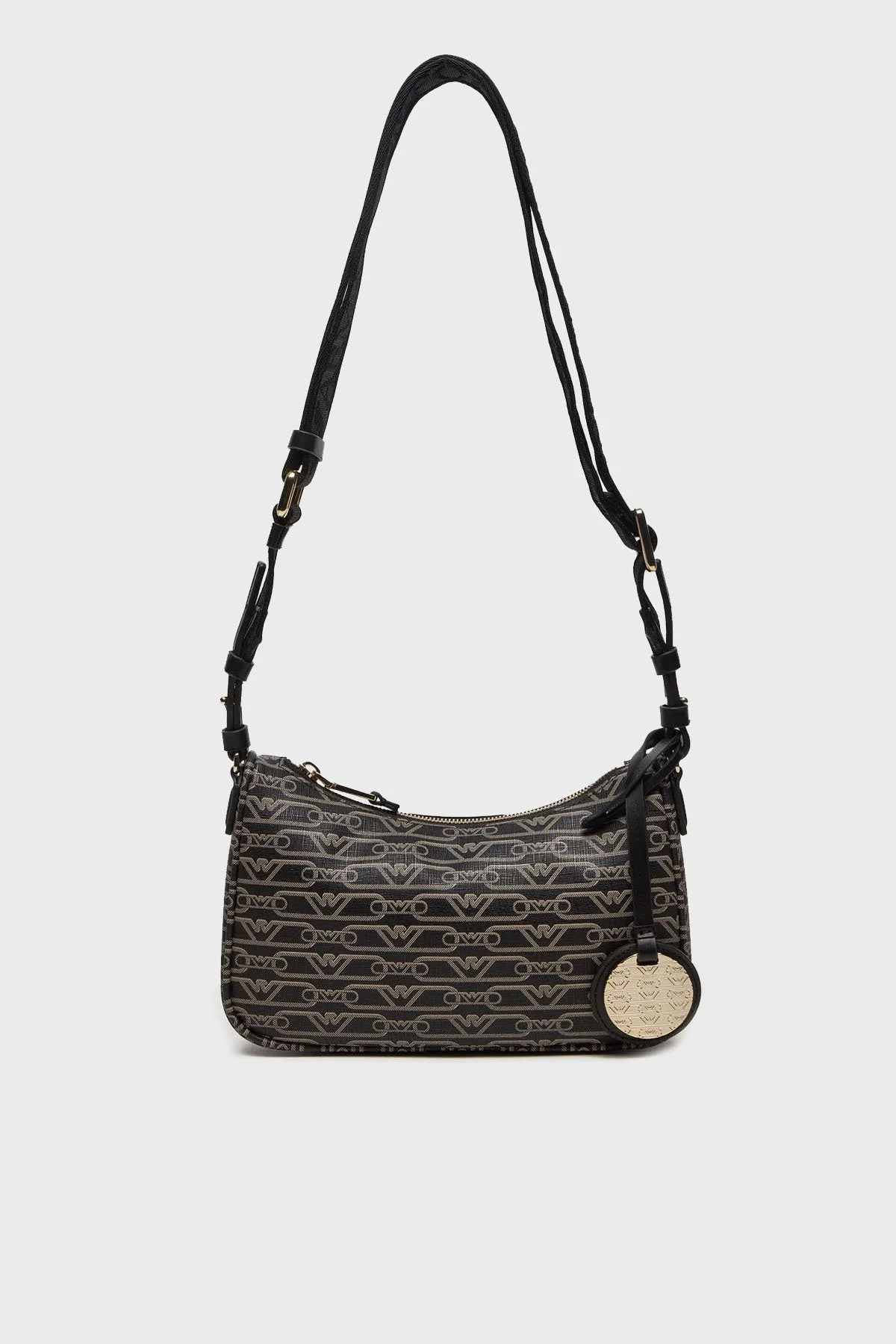 Emporio Armani logolu Ayarlanabilir Askılı Bayan Çanta EW000539 AF11951 FC033 SİYAH-EKRU - 2